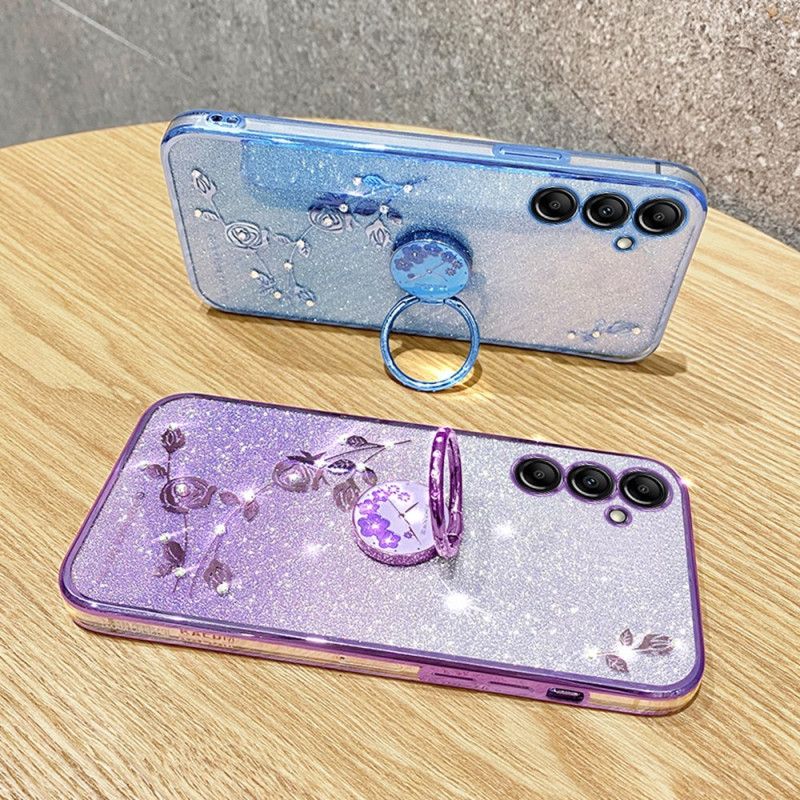 Cover Samsung Galaxy A16 5g Blomster- Og Rhinstenstøttering Kadem