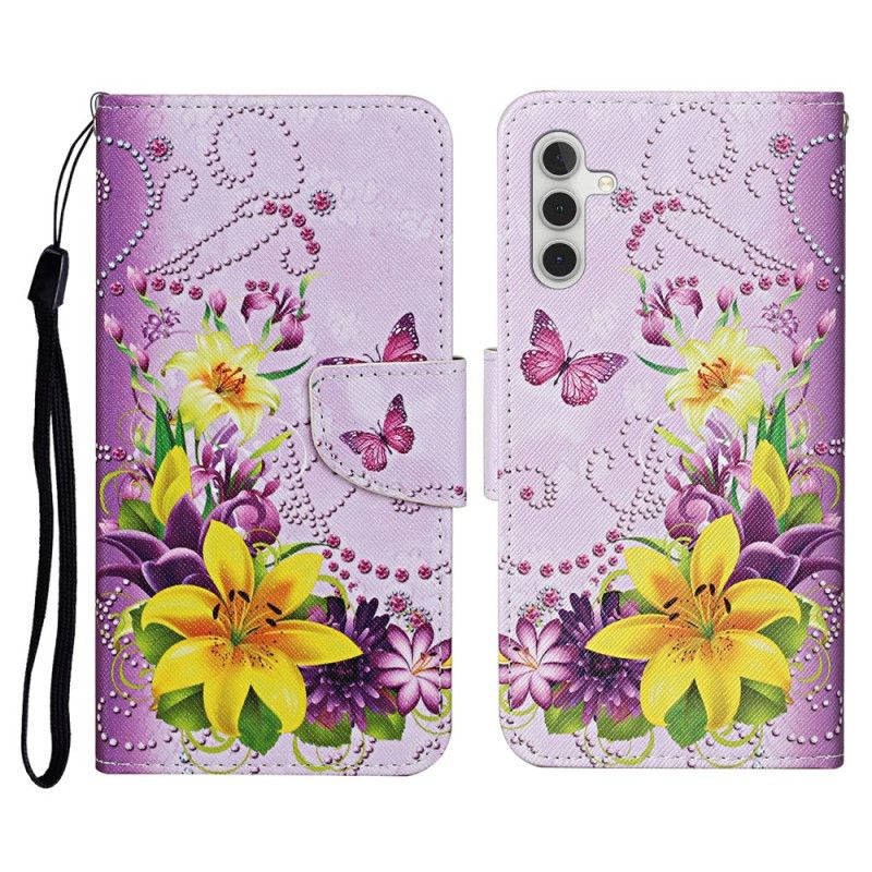 Flip Cover Samsung Galaxy A16 5g Gule Blomster