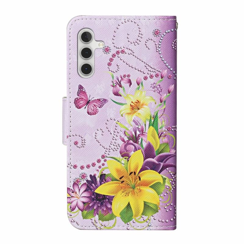 Flip Cover Samsung Galaxy A16 5g Gule Blomster