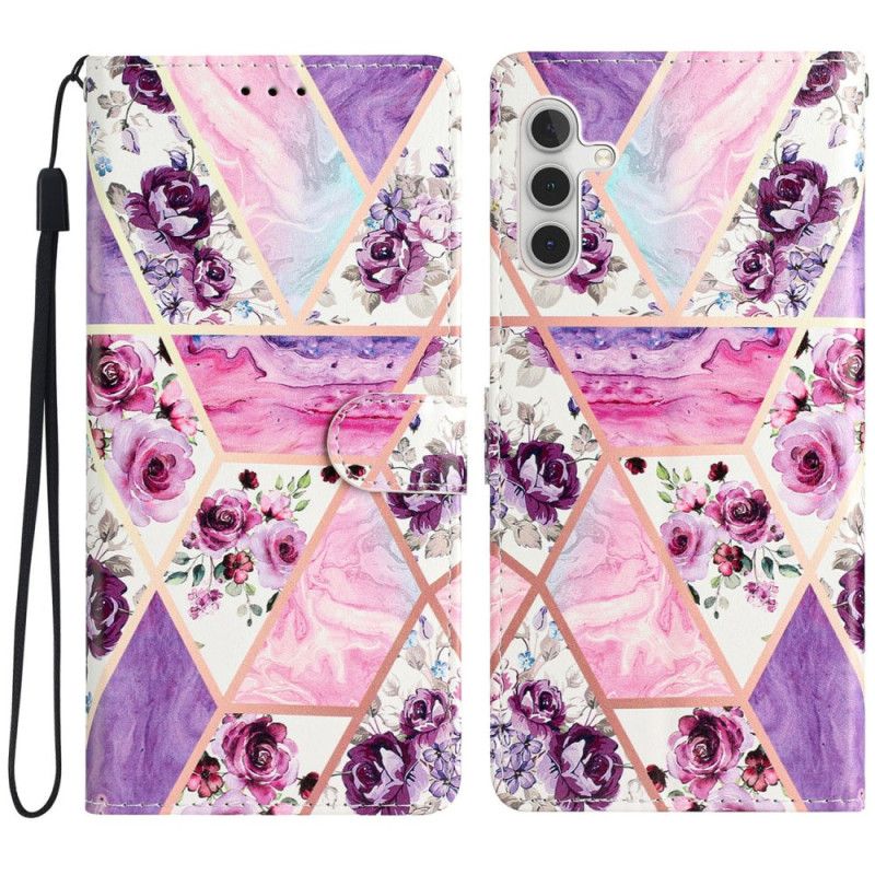 Flip Cover Samsung Galaxy A16 5g Lilla Blomstermønster