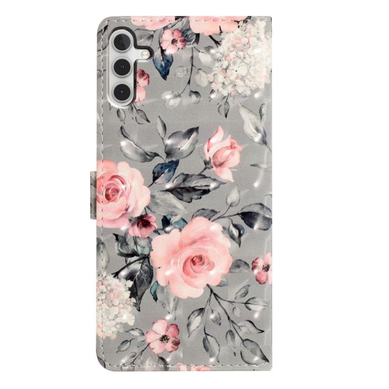 Flip Cover Samsung Galaxy A16 5g Rosa Blomster Mønster