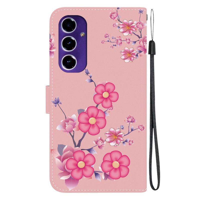 Læder Cover Samsung Galaxy A16 5g Sakura Mønster