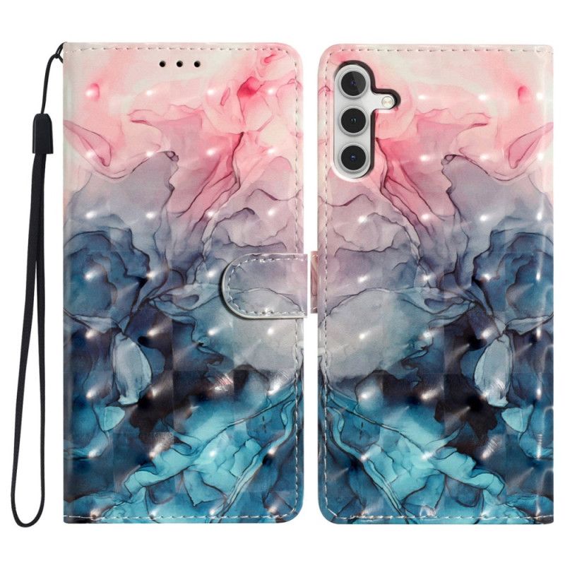 Læder Cover Samsung Galaxy A16 5g Telefon Etui Akvarel Marmor