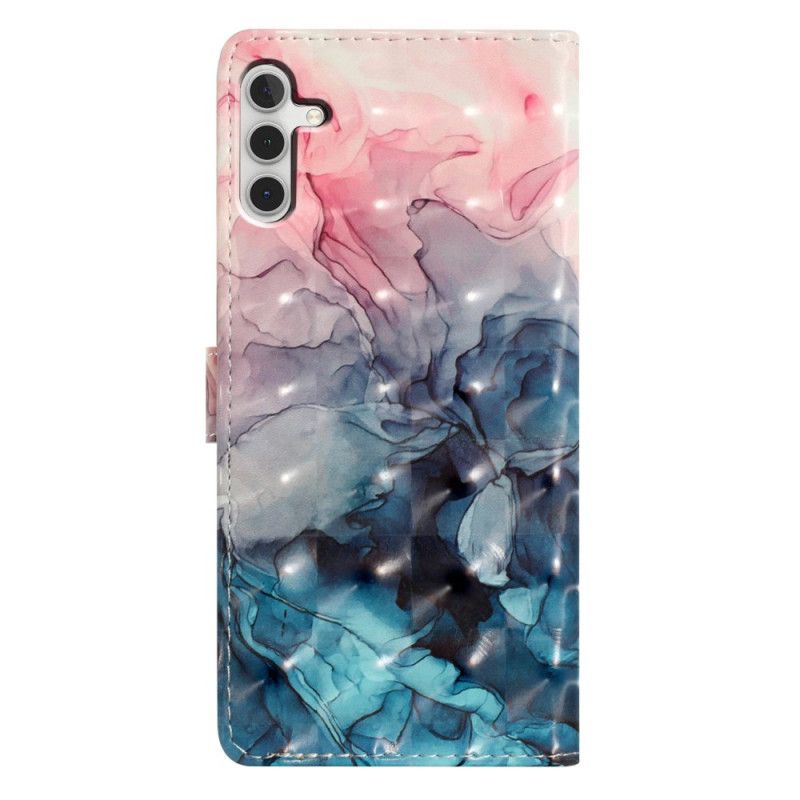 Læder Cover Samsung Galaxy A16 5g Telefon Etui Akvarel Marmor