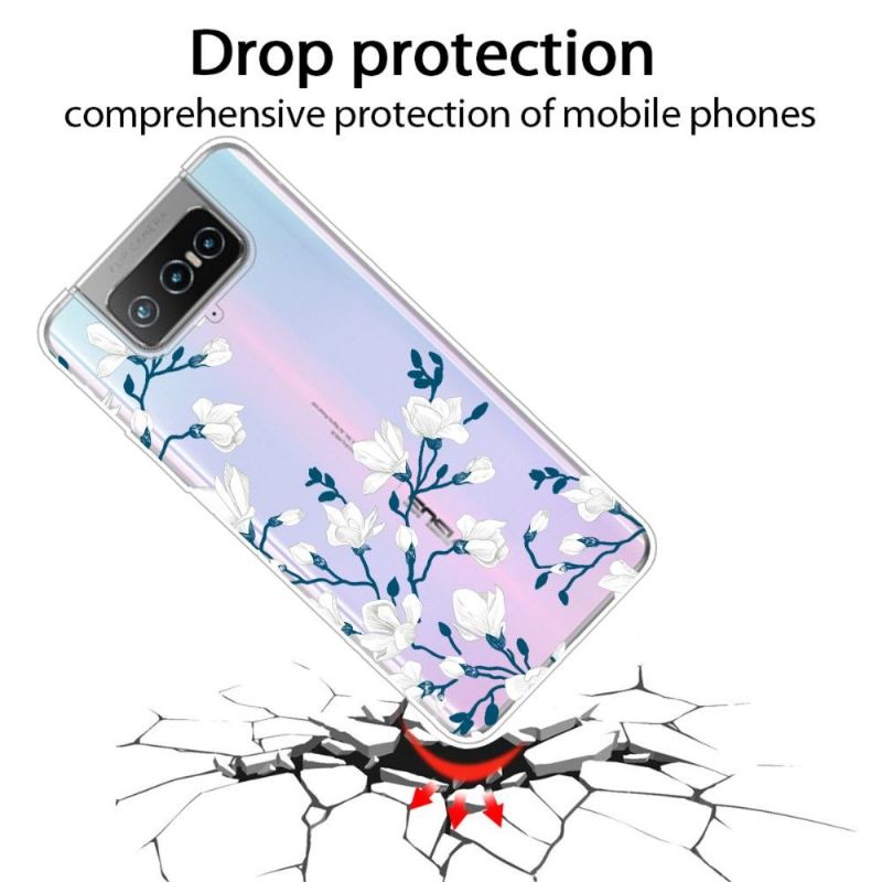 Cover Asus Zenfone 7 / Zenfone 7 Pro Hvide Blomster