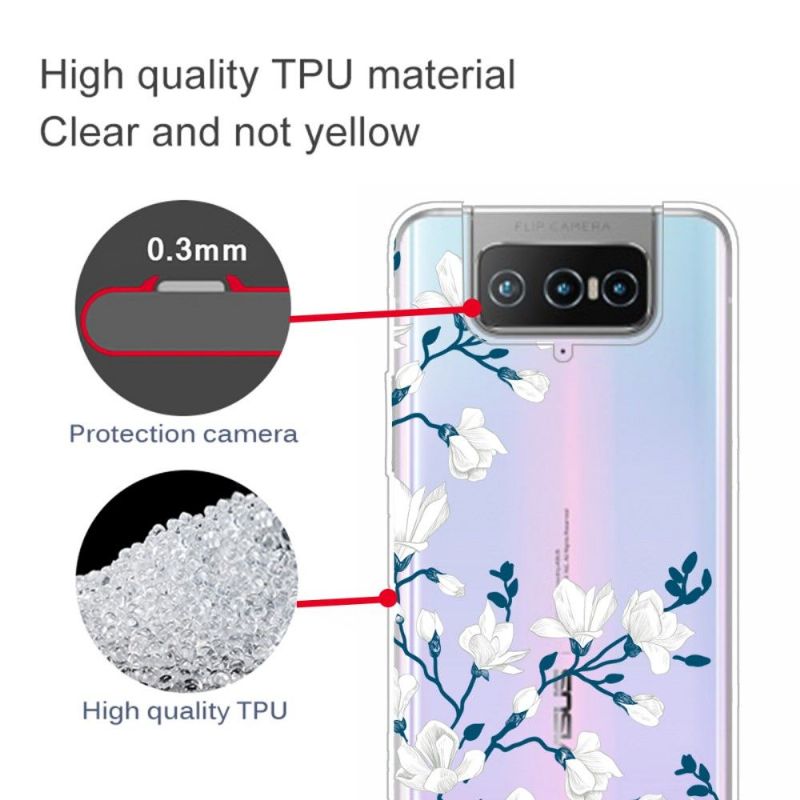 Cover Asus Zenfone 7 / Zenfone 7 Pro Hvide Blomster