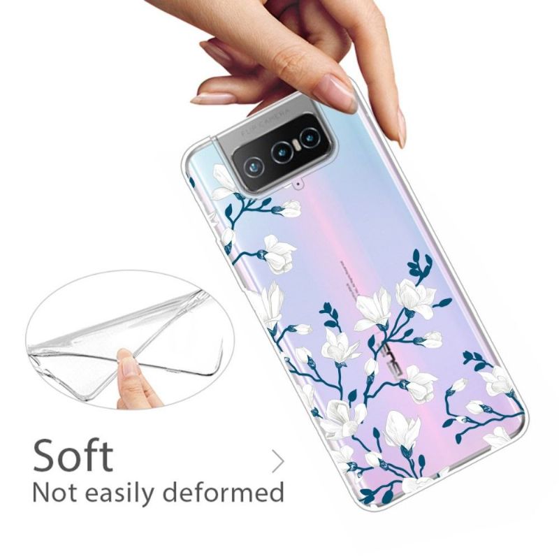 Cover Asus Zenfone 7 / Zenfone 7 Pro Hvide Blomster