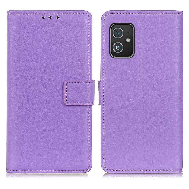 Flip Cover Asus Zenfone 8 Hemming Basic Imiteret Læder