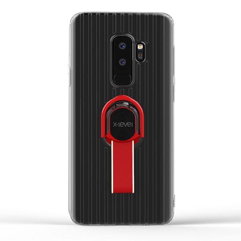 Cover Samsung Galaxy S9 Plus Gennemsigtig Med Håndtag - Rød