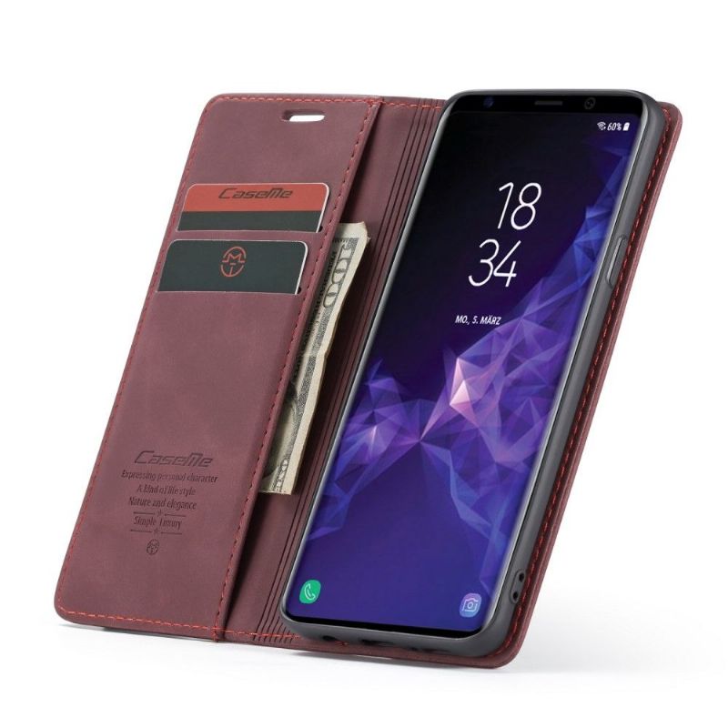 Flip Cover Samsung Galaxy S9 Plus Kunstlæder - Vinrød