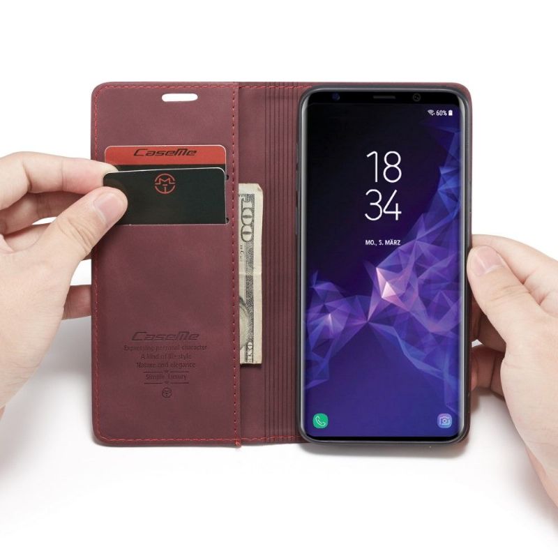 Flip Cover Samsung Galaxy S9 Plus Kunstlæder - Vinrød