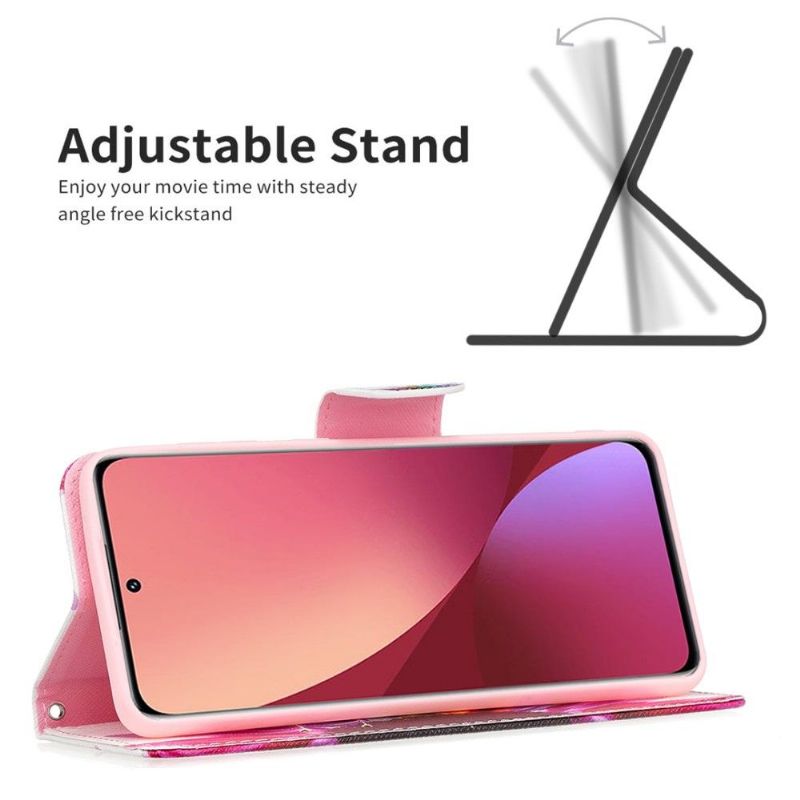 Flip Cover Xiaomi 12 Anti-fald Farvede Kronblade