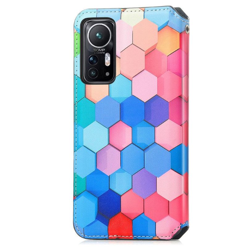 Flip Cover Xiaomi 12 Hemming Farvet Honeycomb