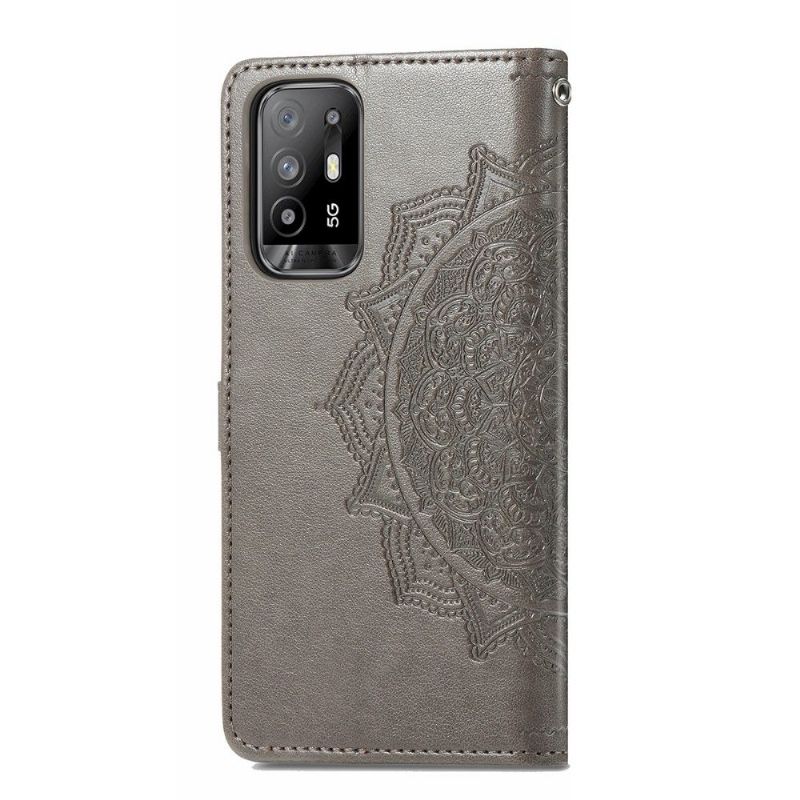 Flip Cover Oppo A94 5G Hemming Mandala Relief I Kunstlæder