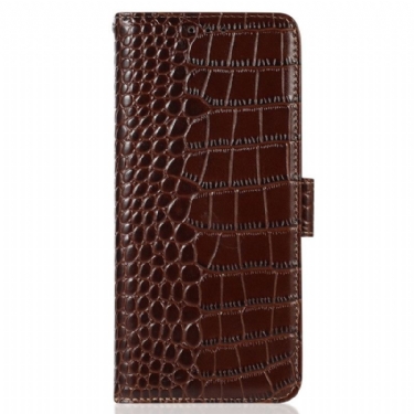 Flip Cover Til Motorola Edge 50 Neo Crocodile Texture Læder