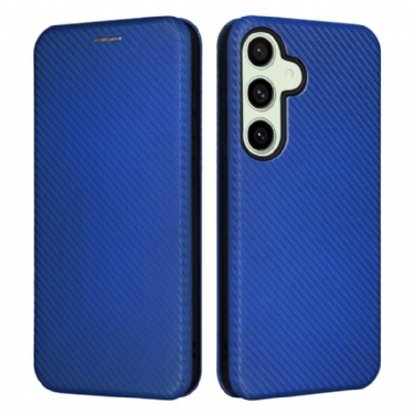 Flip Cover Samsung Galaxy S24 Fe Carbon Fiber Tekstur