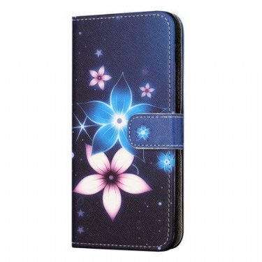 Flip Cover Til Samsung Galaxy S24 Fe Måneblomster Med Rem