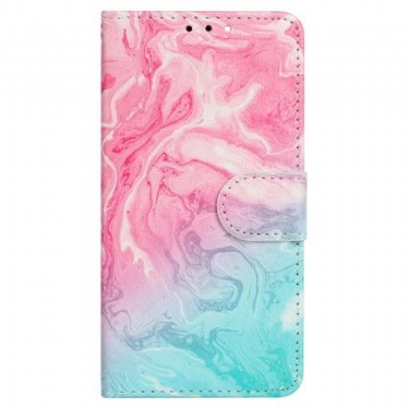 Flip Cover Til Samsung Galaxy S24 Fe Pink Og Grøn Marmor