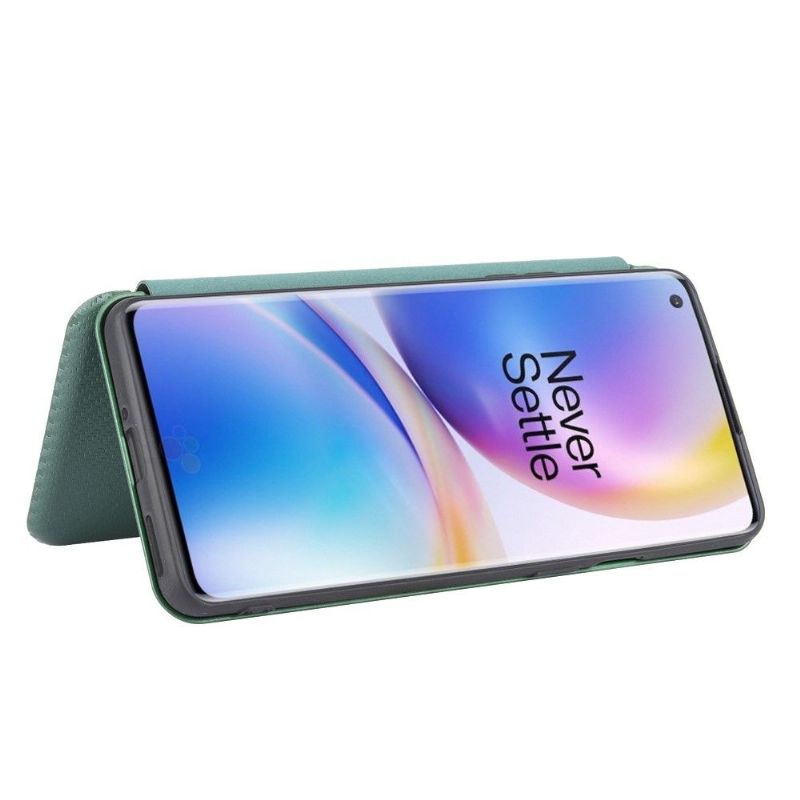 Flip Cover OnePlus 8 Pro Kulfibereffekt - Grøn