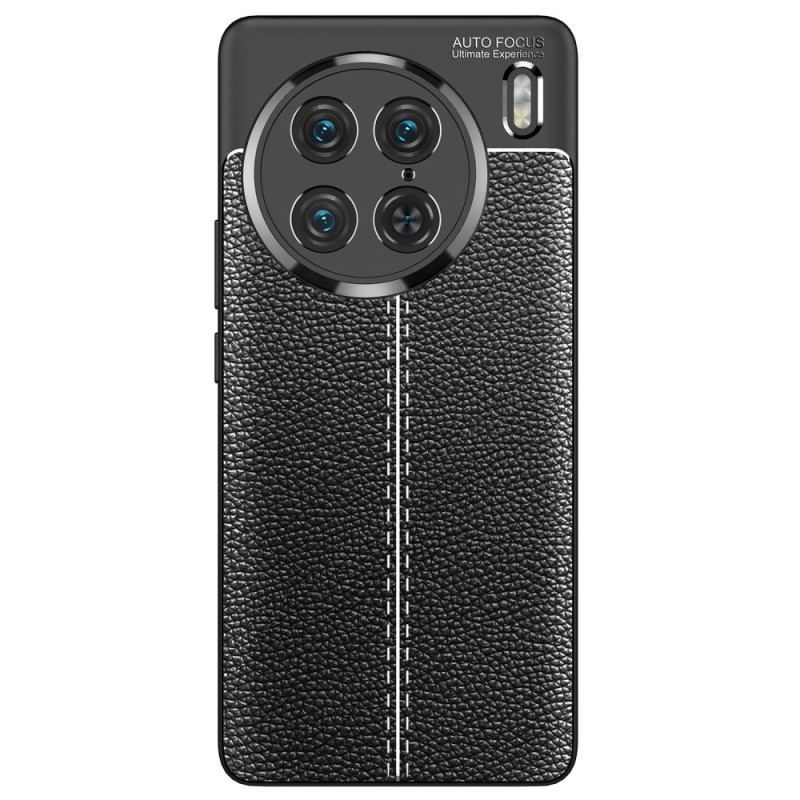 Cover Vivo X90 Pro Dobbelt Linje Litchi Læder Effekt