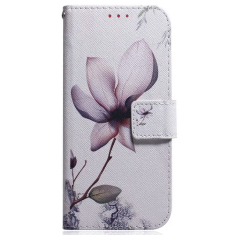 Flip Cover Samsung Galaxy S23 Plus 5G Lyserød Blomst