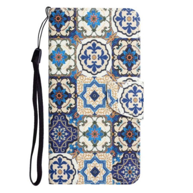 Flip Cover Samsung Galaxy S23 Plus 5G Med Snor Strappy Patchwork