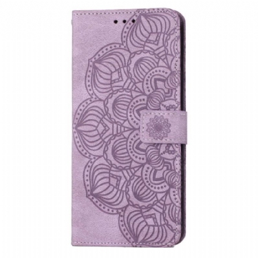 Læder Cover Samsung Galaxy S23 Plus 5G Med Snor Strappy Mandala