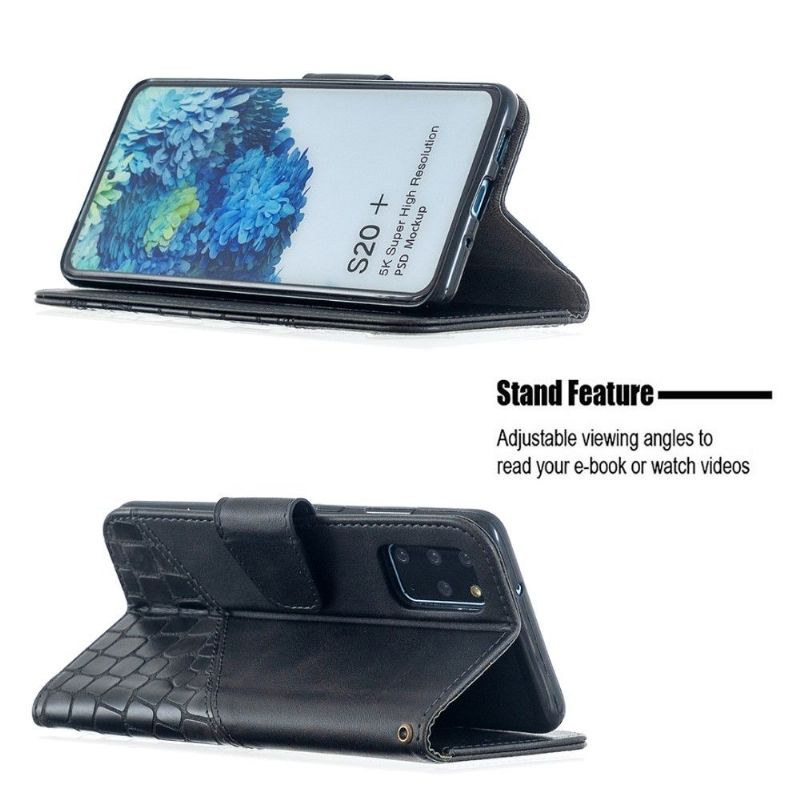 Flip Cover Samsung Galaxy S20 Plus Croc Aspect Lædereffekt