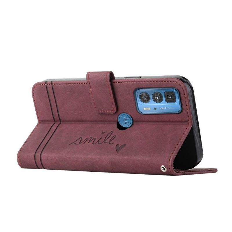 Flip Cover Motorola Edge 20 Pro Hemming Smil Linjer