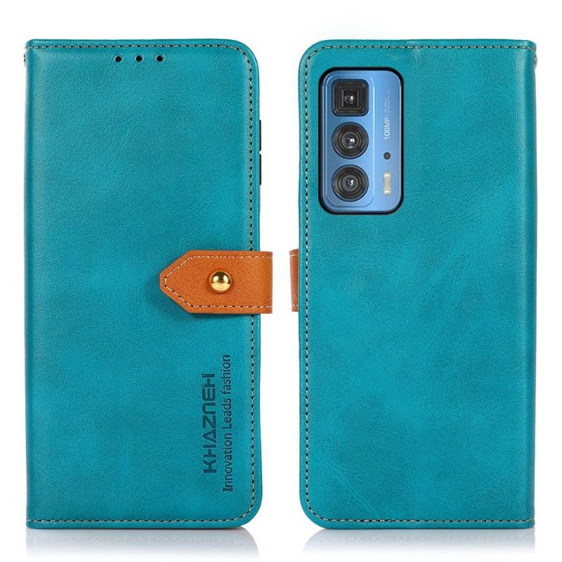 Flip Cover Motorola Edge 20 Pro Khazneh Bicolor Imiteret Læder