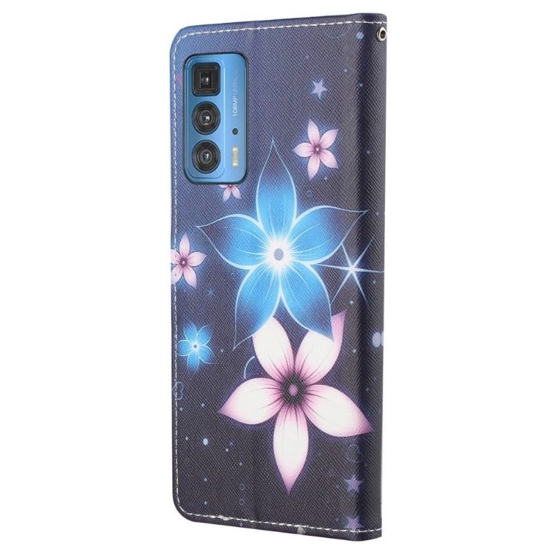 Læder Cover Motorola Edge 20 Pro Blomster