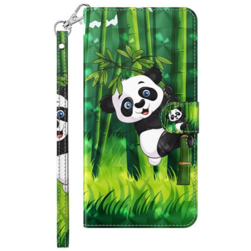 Flip Cover Sony Xperia 5 IV Med Snor Bambus Panda Med Snor