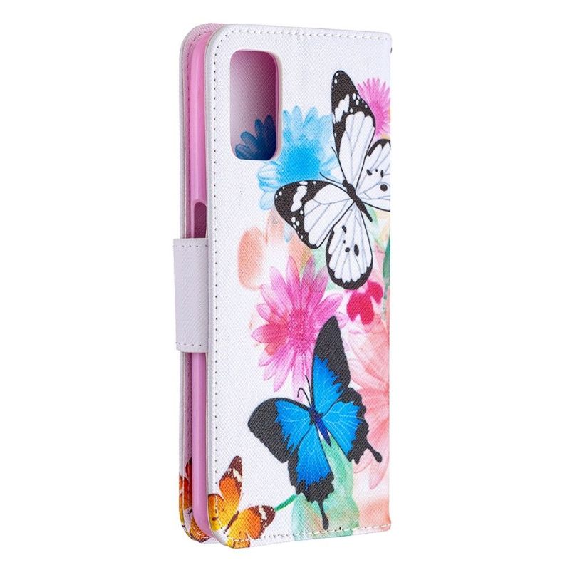 Etui Oppo A72 Sommerfugle Og Farverige Blomster