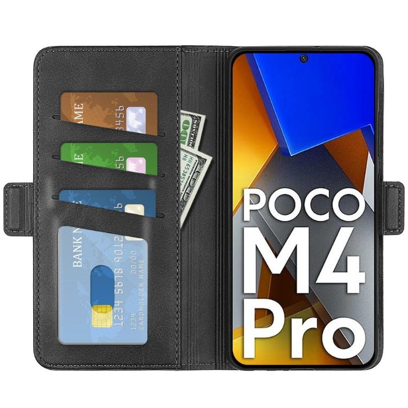 Etui Poco M4 Pro 4G Anti-fald Punge Etui Cover I Mat Imiteret Læder