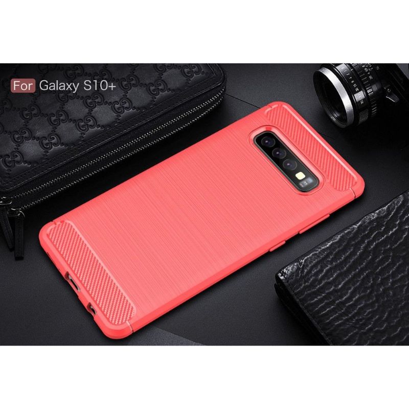 Cover Samsung Galaxy S10 Plus Anti-fald Carbon Børstet Gel