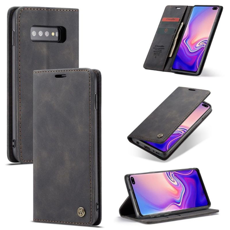 Etui Samsung Galaxy S10 Plus Hemming Premium Imiteret Læder