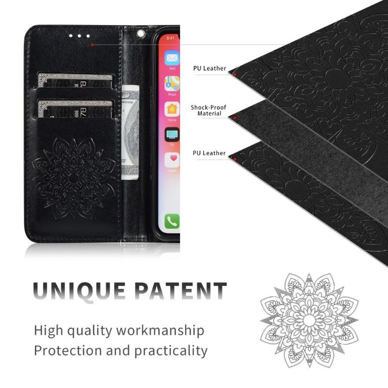 Flip Cover Samsung Galaxy S10 Plus Hemming Kalejdoskop I Imiteret Læder