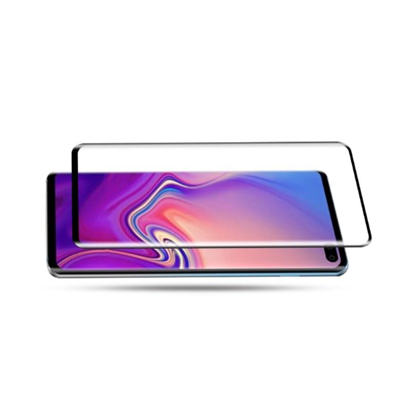 Mobilcover Samsung Galaxy S10 Plus Hemming Beskyttelsessæt Fuld Størrelse Hærdet Glas Skærmbeskytter - Sort