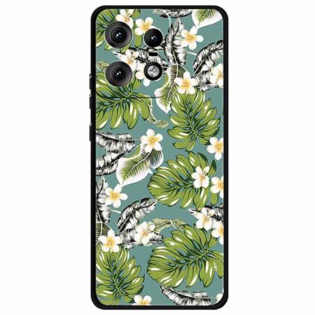 Cover Motorola Edge 50 Pro Telefon Etui Plantain Blade Og Gyldne Blomster