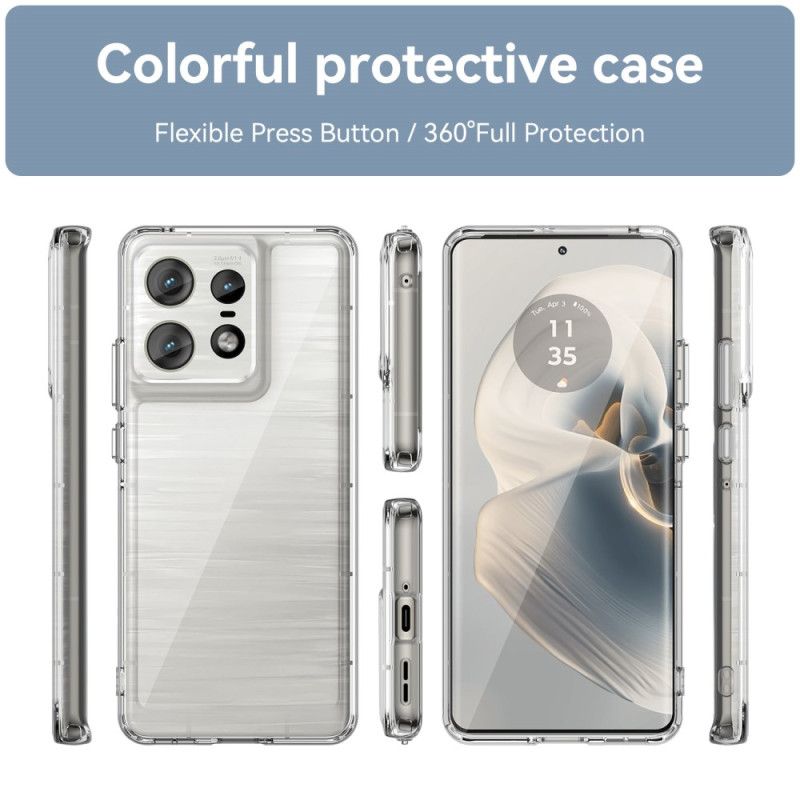 Cover Motorola Edge 50 Pro Transparente Galvaniserede Knapper