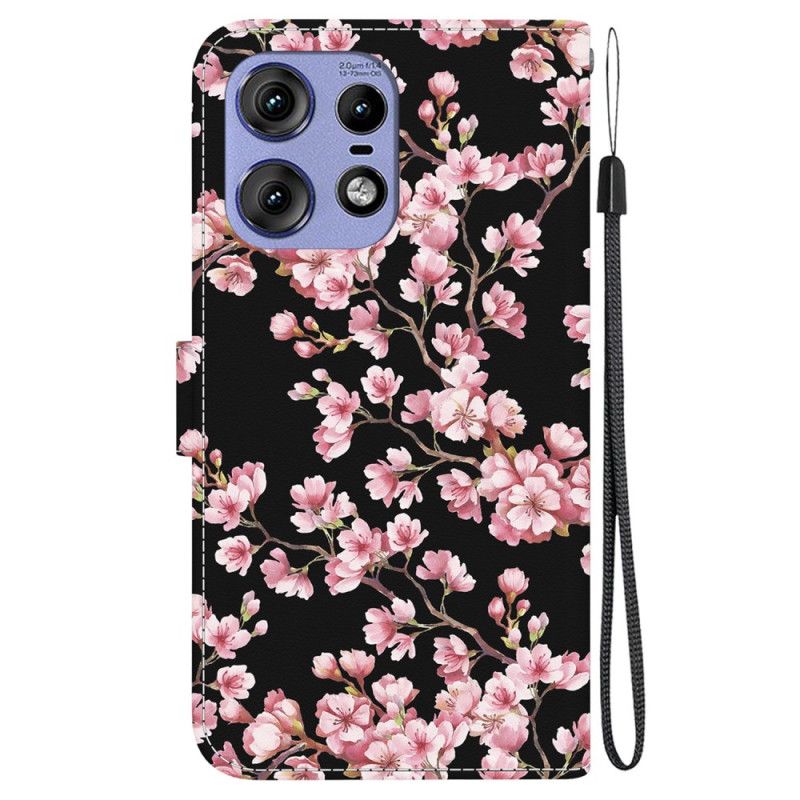 Flip Cover Motorola Edge 50 Pro Blommeblomster Med Rem