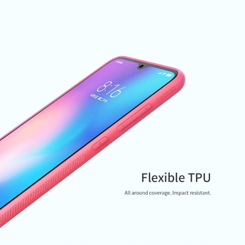 Cover Xiaomi Mi 9 Anti-fald Nillkin Stribet Mønster - Pink / Grøn