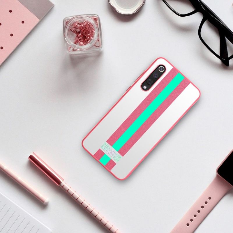 Cover Xiaomi Mi 9 Anti-fald Nillkin Stribet Mønster - Pink / Grøn