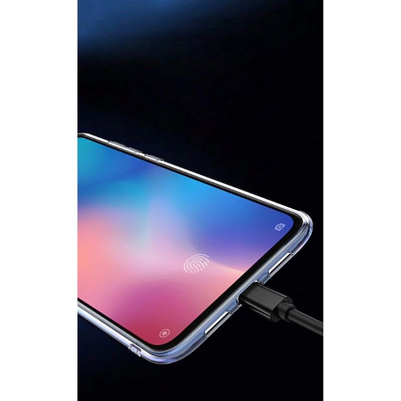 Cover Xiaomi Mi 9 Hemming Med Magnetisk Ring - Gennemsigtig Sort