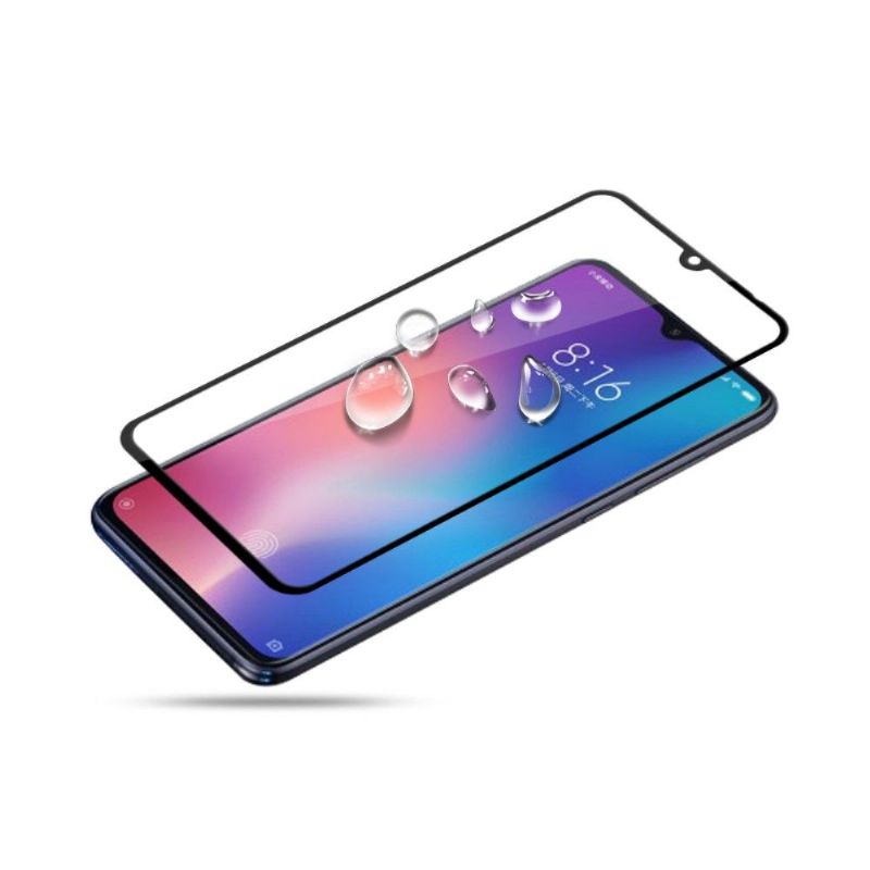 Xiaomi Mi 9 - Fuld Størrelse Hærdet Glas Skærmbeskytter - Sort