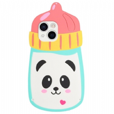 Cover iPhone 13 Mini 3d Panda Sutteflaske Med Rem