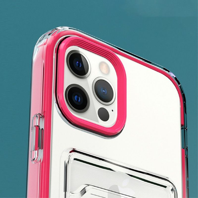 Cover iPhone 13 Mini Gennemsigtige Kortholdere Kanter Farver