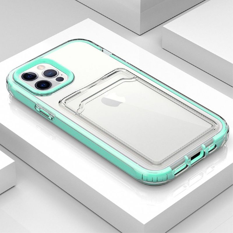 Cover iPhone 13 Mini Gennemsigtige Kortholdere Kanter Farver