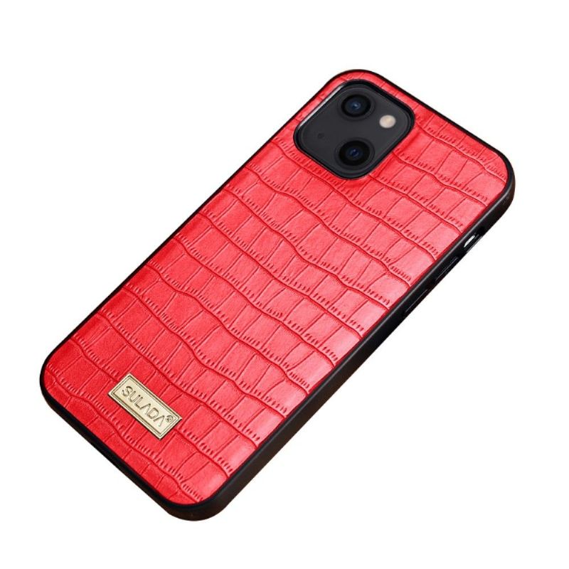 Cover iPhone 13 Mini Sulada Croc Lædereffekt