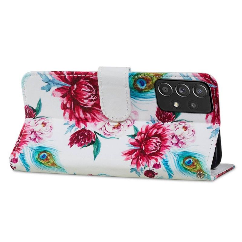 Flip Cover Samsung Galaxy A33 5G Anti-fald Påfugleblomst